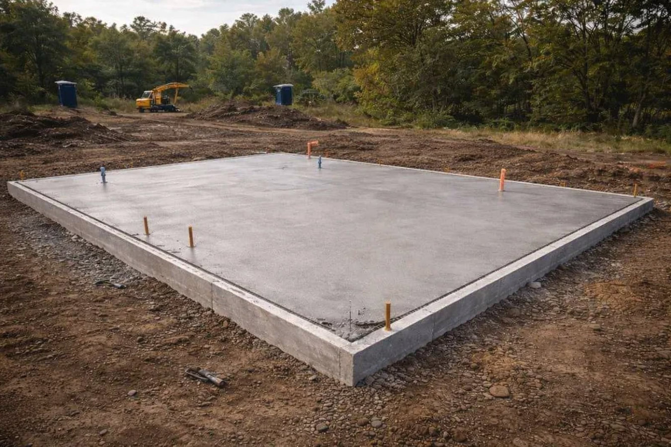 Slab foundation building